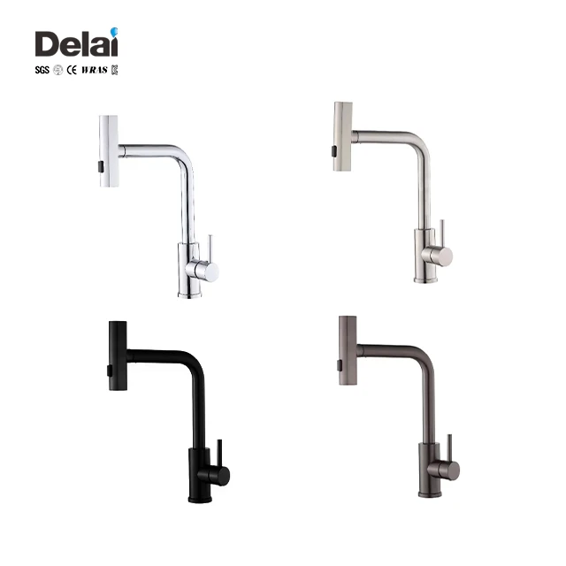 Modern Single-Handle 360 Degree Kitchen Faucet Steel Flexible Spout Waterfall Sink Faucet Different Style Ceramic Valve Core