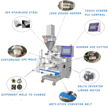 BNT-180 Desktop automatic small maamoul mooncake maker date filled mamoul cookies making encrusting machine