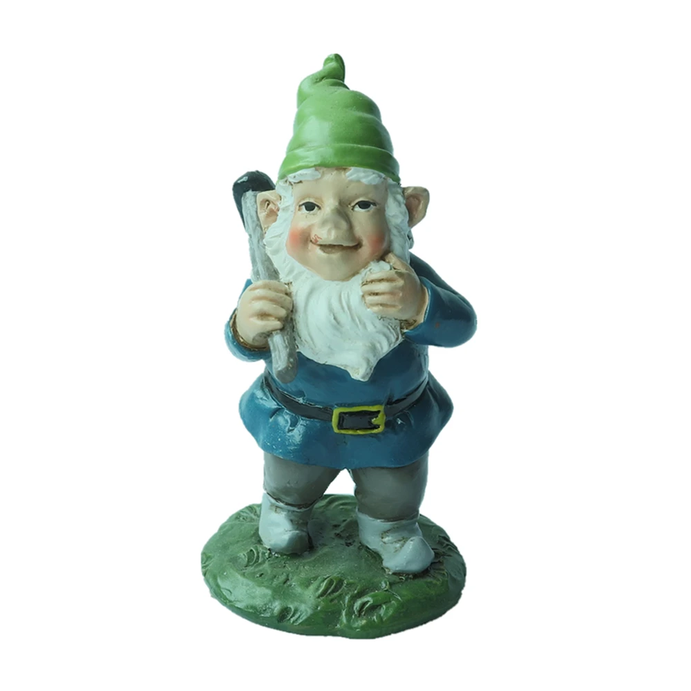 Fairy Garden Decor Resin Craft Cute Miniature Kneeling Gnome Statue with Camera Decoration Polyresin Gnome Figurine