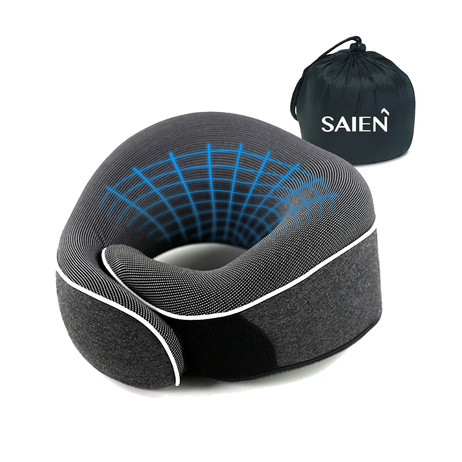 Ergonomic Design 3 In 1 foldable travel neck pillow Set  Memory Foam cooling Relax Flexible Travel Neck Pillow With Eye Mask car