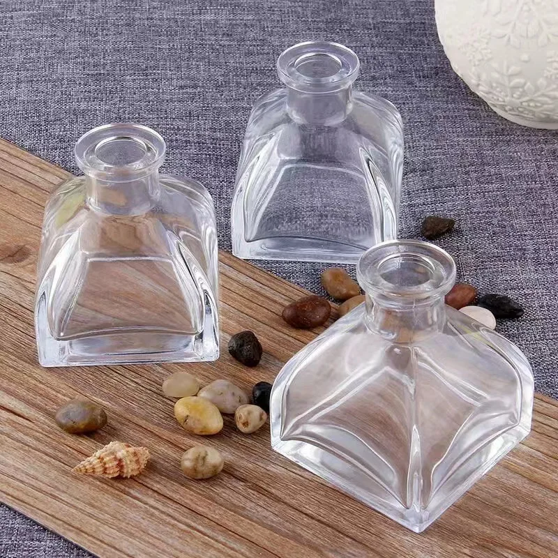 Clear Ger Reed diffuser glass bottle mongolian yurt shape ready stock conical aromatherapy empty bottle 100ml