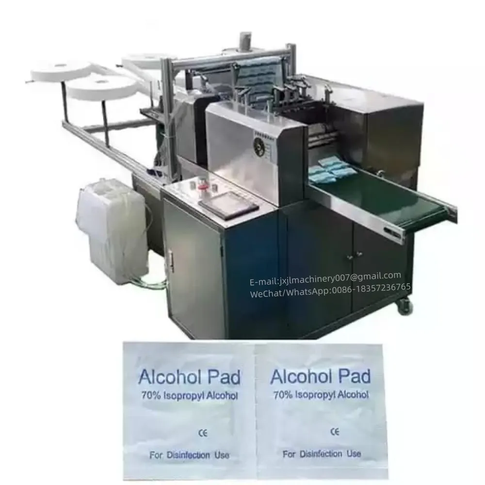 Полностью автоматическая машина для производства четырех спиртовых ватных тампонов с одним выходом