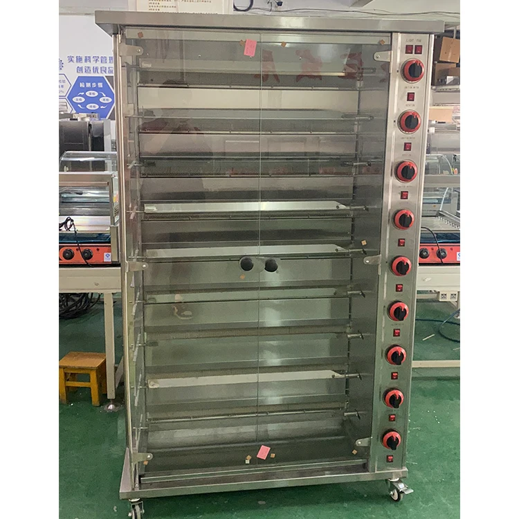 Chuangyu Electric Gas 9 Layer Rotisserie Oven Whole Chicken Pork Belly Roster Chicken Grill Machine
