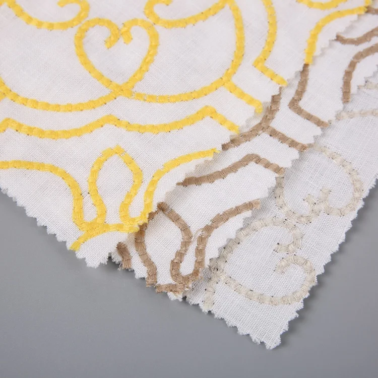 Оптовая продажа, текстильная одежда из 100% льняной ткани с вышивкой