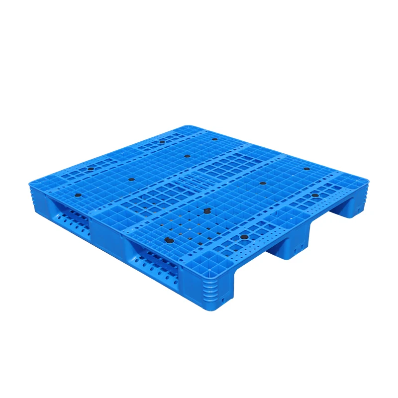 LIKU дешевая цена синий материал HDPE односторонний пластиковый поддон 4-сторонний на складе и для продажи