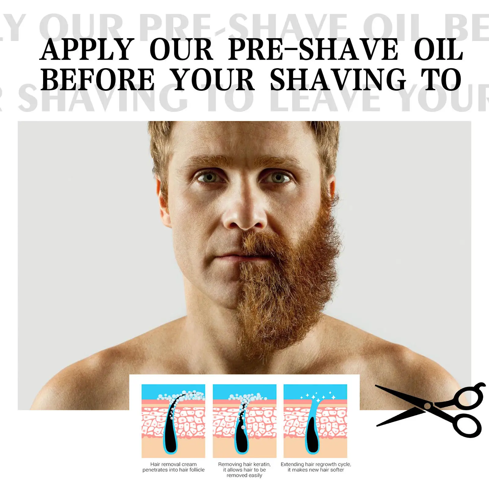 Private Label Facial Care Shaving gel Deep Cleaning Gentle Refreshing Softening Beard Men Shaving gel