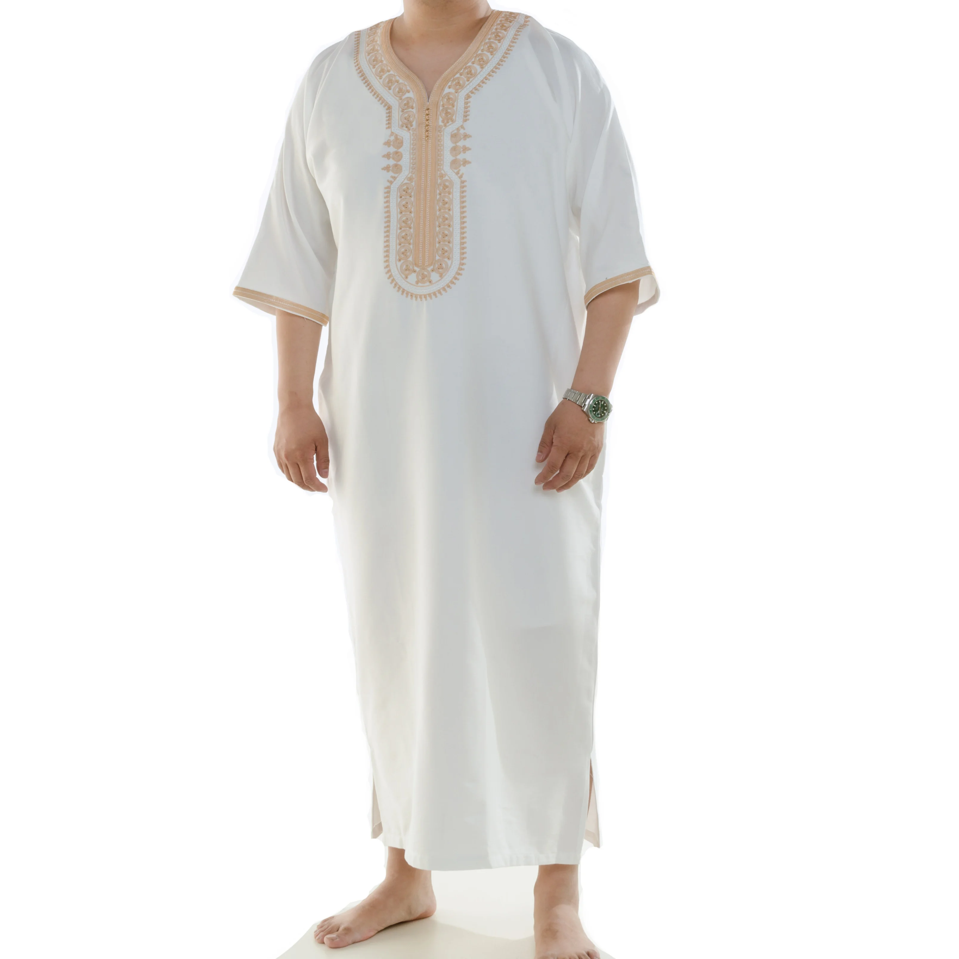 New Design High quality middle east khamis haramain Islamic Daffah moroccan men arab modest jubbah saudi dubai muslim thobe