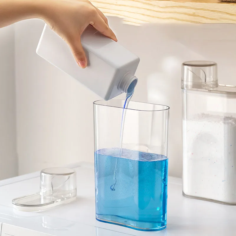 Large capacity household laundry liquid dispensing bottle bathroom wide mouth shampoo storage bottle clear soap liquid bottle