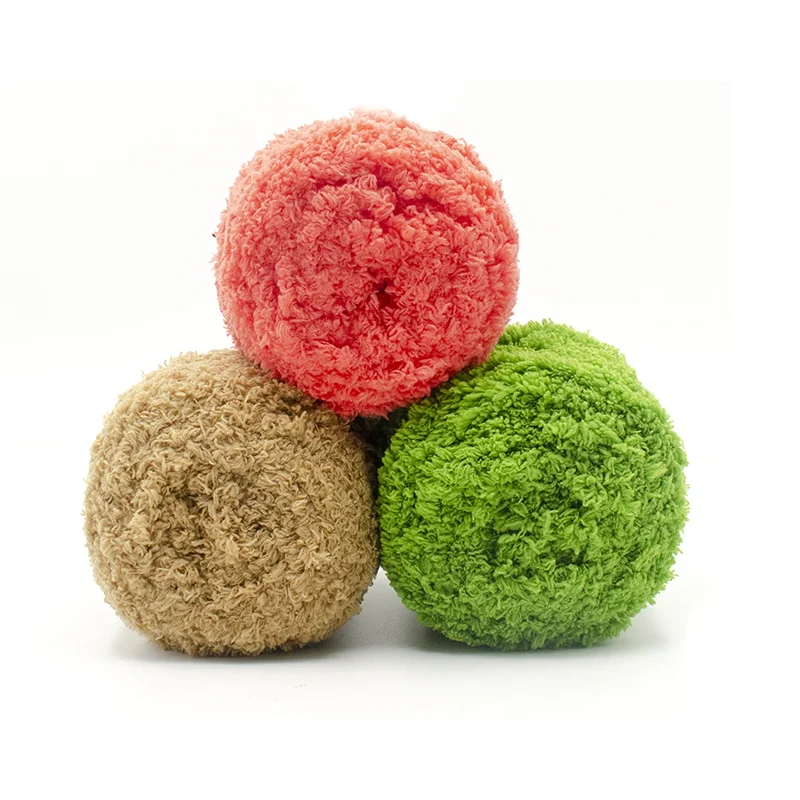 
High Quality Chunky Chenille Crochet Yarn 100g Coral Velvet Yarn Hand Knitting 