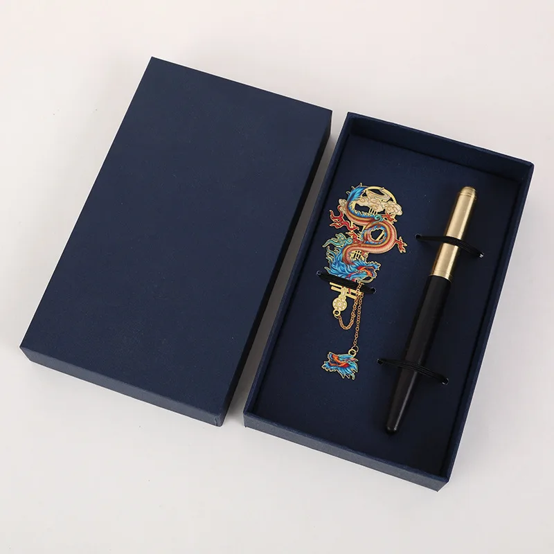 new xianglong bookmark signature pen memorial ceremony printing logo new dragon sandalwood gift set jewel pen