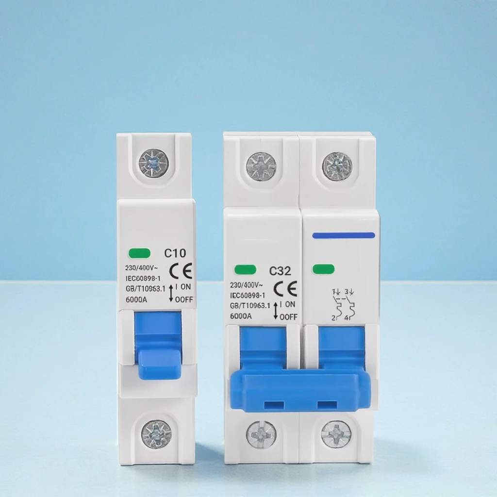 AC MCB 1P 2P 230V 400V 6KA Mini Circuit breaker Air Switch 6A 10A 16A 20A 32A 40A 50A 63A Overload Short Circuit Protect