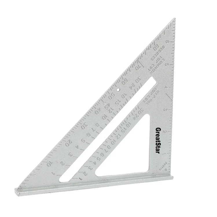 7' SAE Ruler Carpenter Square Aluminum Alloy Gauging Measuring Tools Roofing Triangle Ruler Woodworking Tool