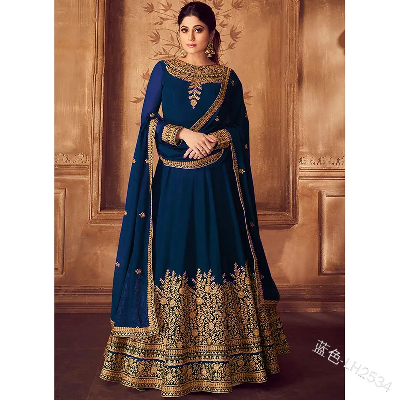 Anarkali suit with heavy embroidery and stone work / wedding dress / traditional dress stone work dresses in india