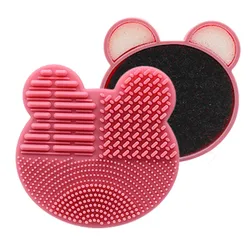 Silicone Bear Makeup Brush Cleaner Sponge Remover Color Cleaner Quick Wash Brushes Clean Box