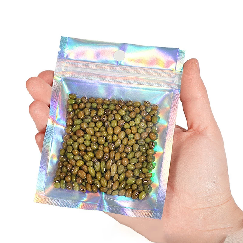 Маленькие голографические пакеты с застежкой-молнией