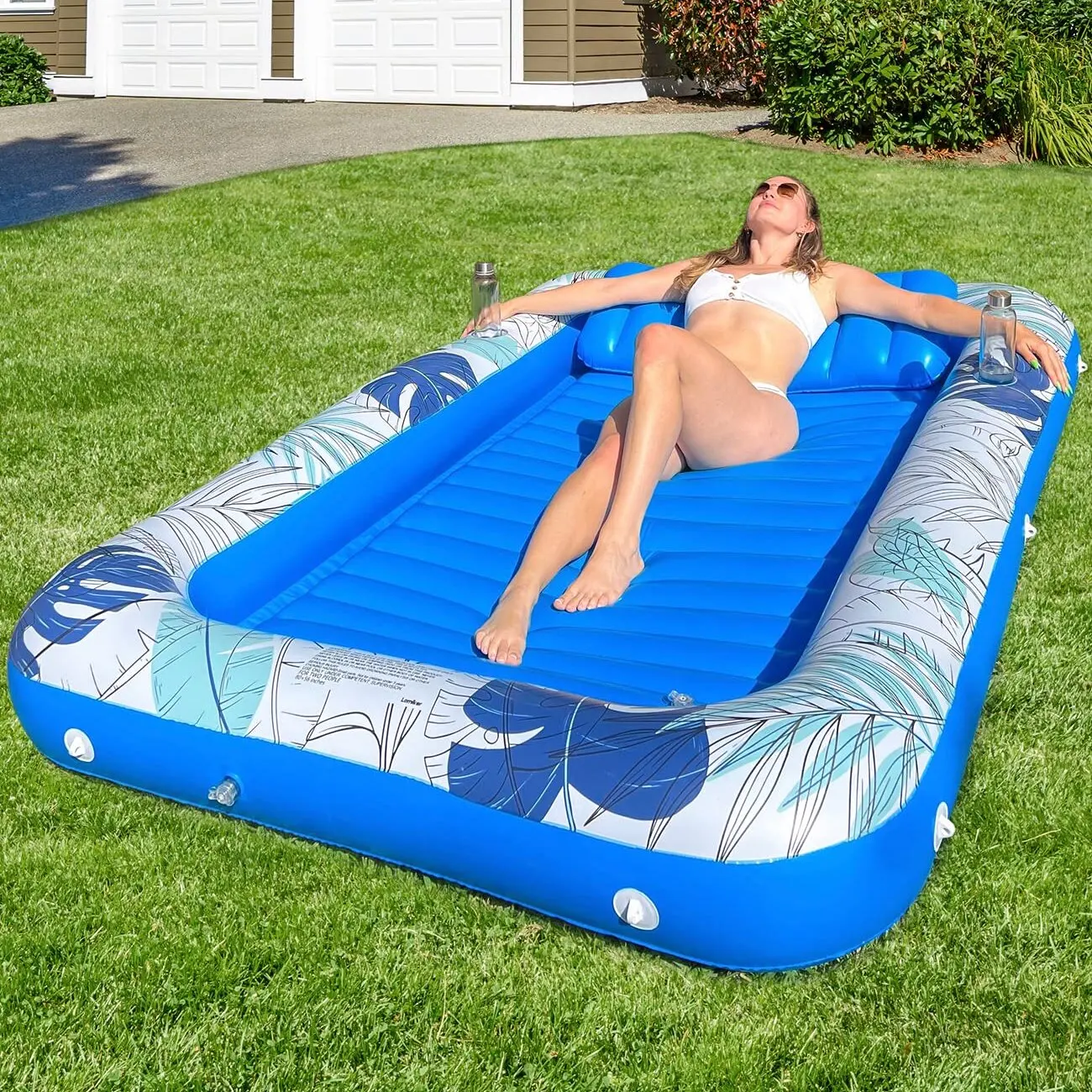 Inflatable Skimboard Pool Water Mat with Wrap Around Rope China Inflatable Pool Floats for Kids and Adult with Pillow