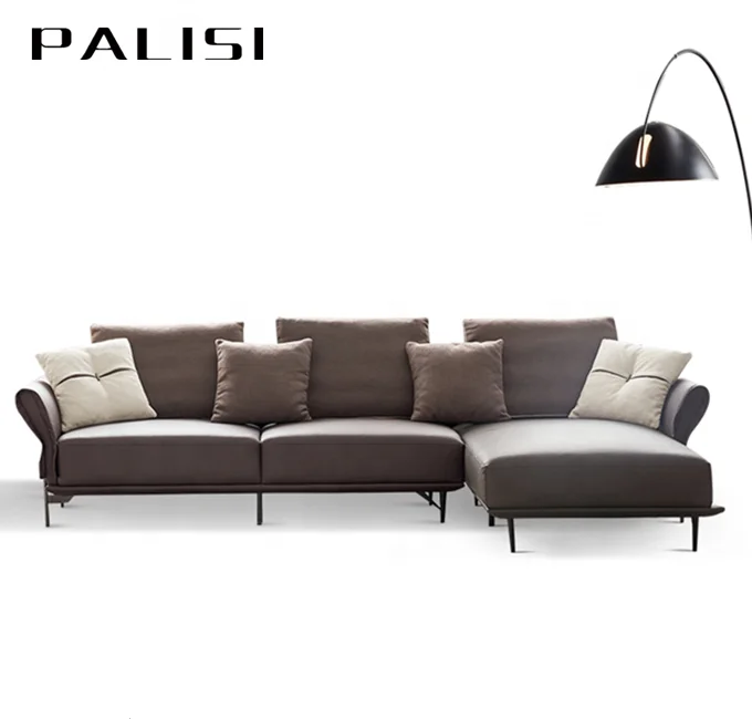Italian Genuine Leather Corner Sofa Set L Shaped Sectional Sofa Furniture Living Room Real Cow Leather Reclining Sofa Design