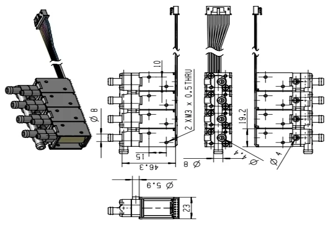 Customized High Pressure High Performance Stainless Steel Pneumatic Piston Quadruple Air Valve For Massagers