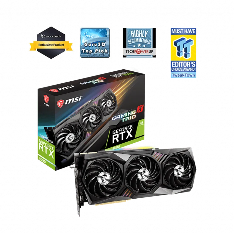 MSI GeForce RTX 3090 GAMING X TRIO 24G Graphics Card with 384-bit Support GDDR6X Memory RTX 3090 GPU
