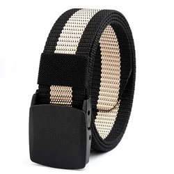 Металлический холщовый ремень для спорта на открытом воздухе без использования утюга, нейлоновый тактический ремень, пластиковая гипоаллергенная пластиковая пряжка, повседневные штаны