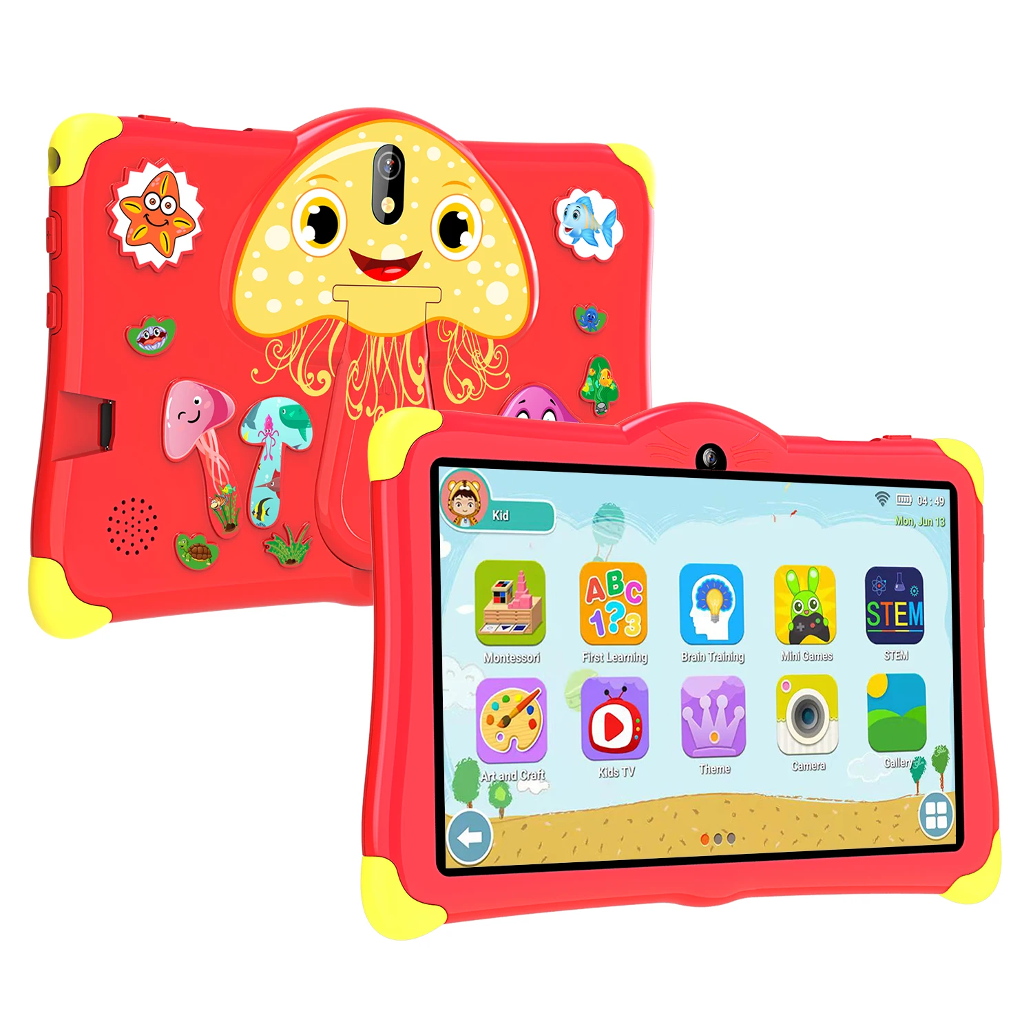 2024 China Gifts Price Creative Mushroom Android Kids PC Tablet For Children Mini 7 Inch Learning Educational Rugged Barata