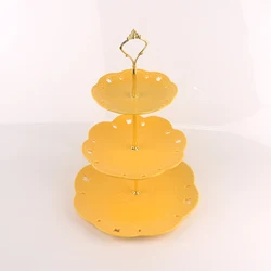 British afternoon tea three layers creative porcelain dessert color plate