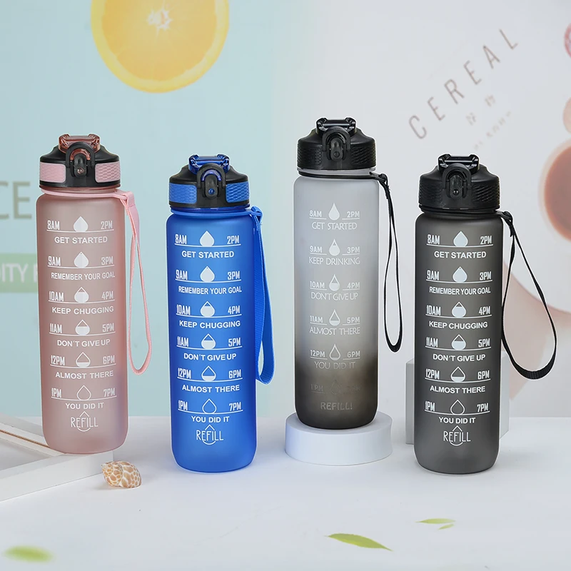 Factory direct sale SK tritan material bpa free 32oz motivational water bottle with time marker