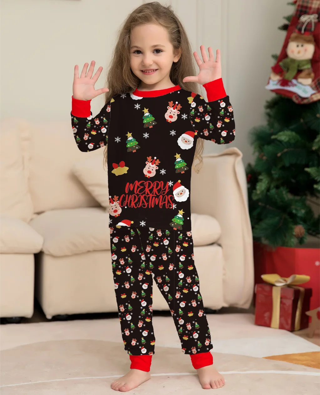 Christmas Winter Warm Soft Pyjamas Cartoon Sets Matching Christmas Pajamas for Family Pajamas Sets family matching outfits
