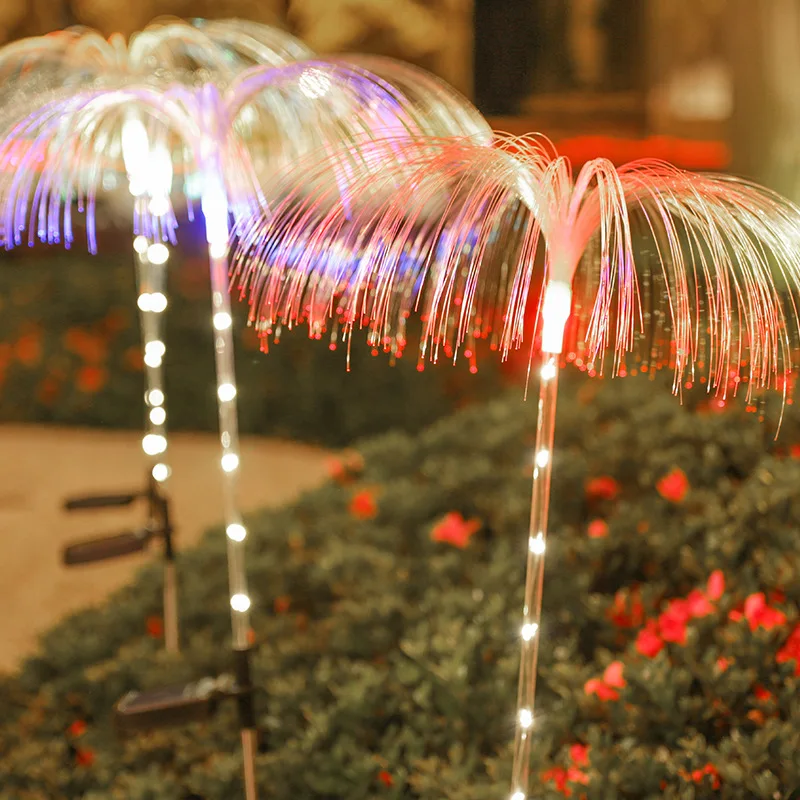 2023 popular solar landscape decoration 7 color changing   waterproof Jellyfish lights  lawn garden
