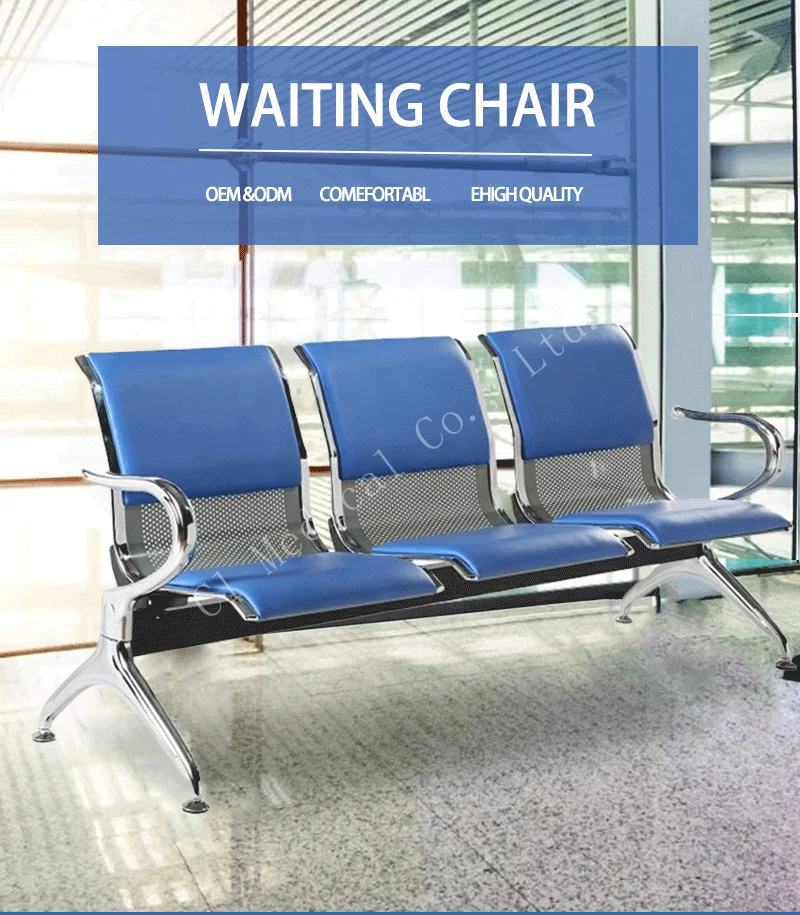 Bus Station Office Waiting Room Stainless Steel Chairs Hospital Waiting Chair