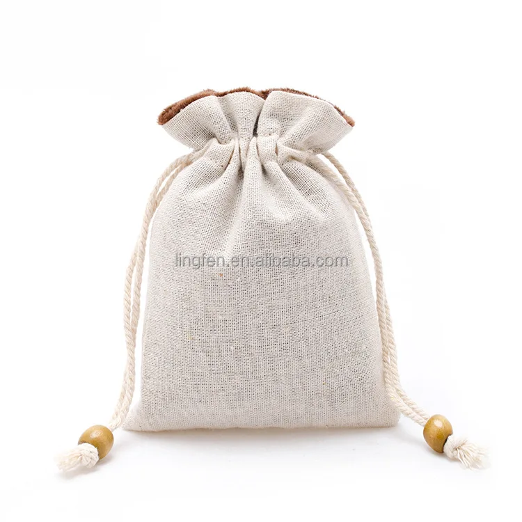 
wholesale christmas small custom print logo pouch bag cotton for gift 