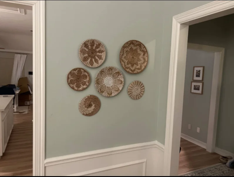 Natural Handwoven Rattan Seaweed Boho Hanging Baskets Decorative Tray Decor Seagrass Fruit Basket Christmas In Stock