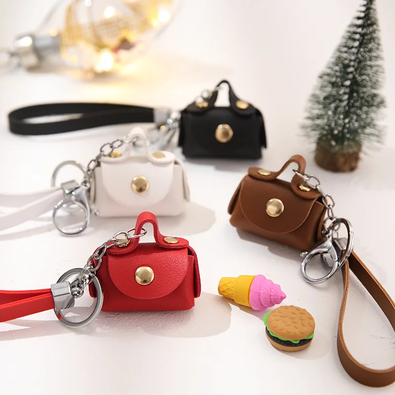 2023 Wholesale Cute Mini Women Girls Earphone Headphone Storage Bag Small Wristlet Pu Leather Coin Purse Keychain