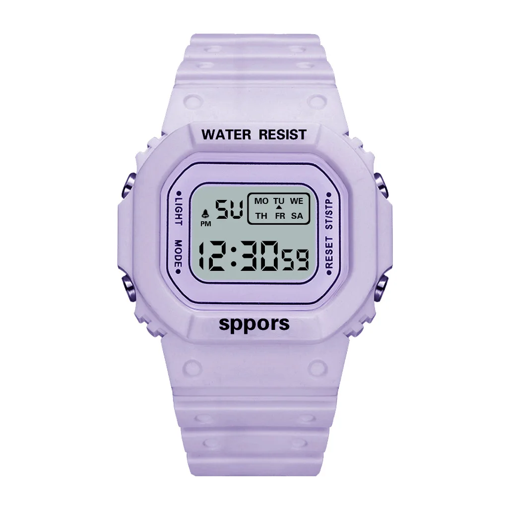 Factory wholesale students children square digital watch waterproof luminous alarm clock electronic watch