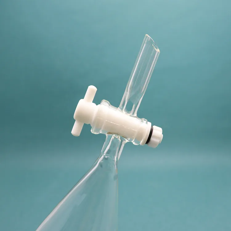 Factory Direct sales glass pear-shaped separating funnel PTFE piston oil separation