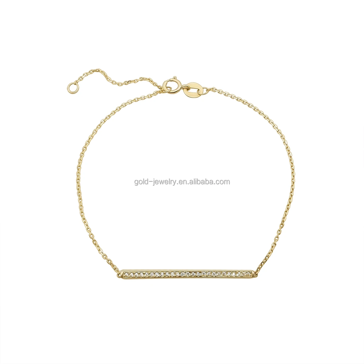 9K Real Gold Bracelet Cubic Zircon Stone Yellow Gold Jewelry Wholesale Women Charm Bracelets