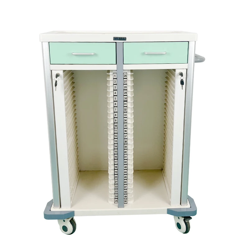 Hospital Medicine File Cart Nurse Medical Document Cabinet Patient File Trolley