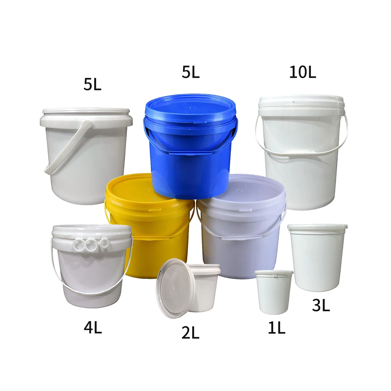 Customized Food Grade 2l 3l 4l 5l 10l 16l 18l 20l Plastic Buckets With Handle and Lid Plastic Pail