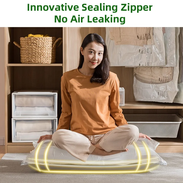 TAILI Multifunction Double Zipper Wardrobe Clothing Bag Organizer Customized logo Travel Plastic Vacuum Storage Bags