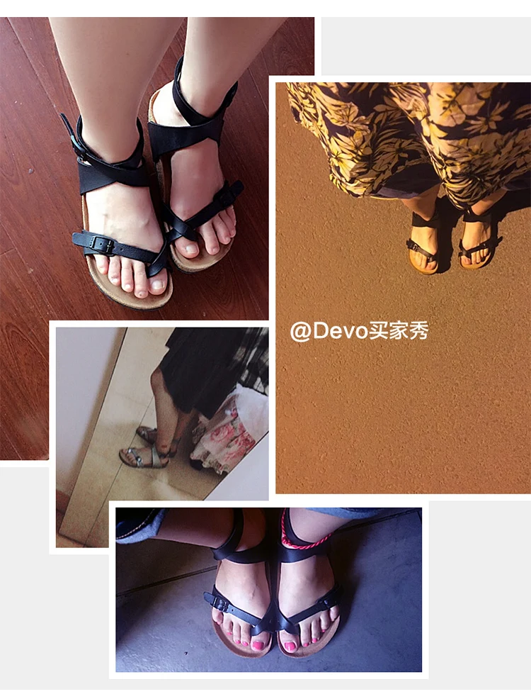 High Quality Arch Support Cork Leather Sandals For Women And Ladies