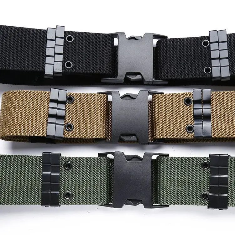 Gujia Security Molle Canvas Camouflage Duty Fabric Belt Oxford Modular Quick Release Men Nylon Buckle Tactical Belt