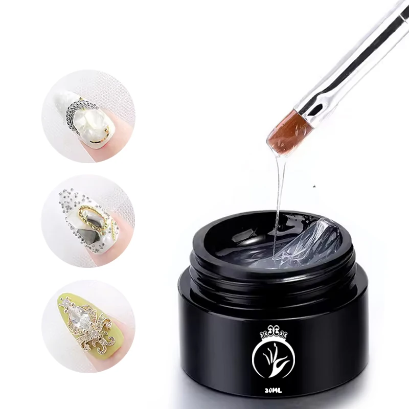 2024 hot sale Nail Glue Gel for Stick Nail Rhinestone Diamond Jewelry Adhesive UV Clear Gel for nail art