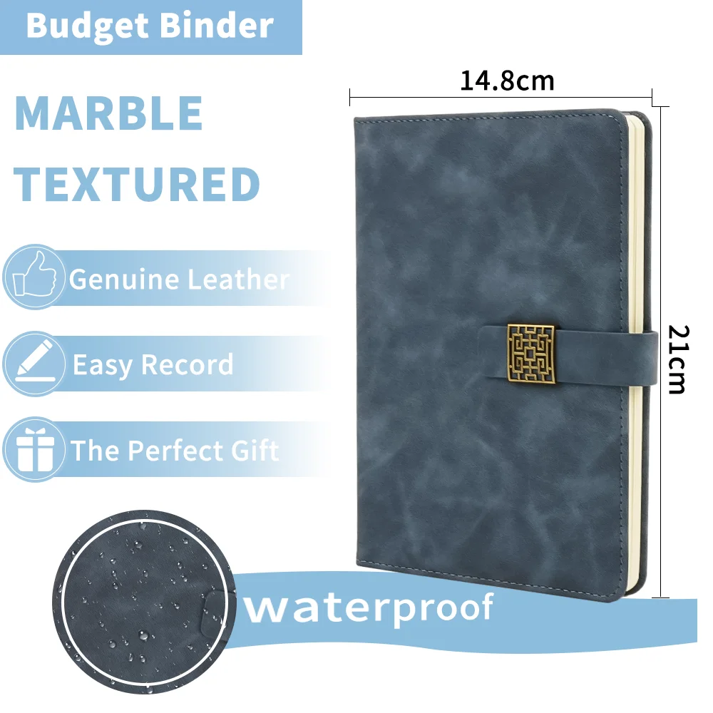 Leather Pu Custom Workout Dairy A5 Financial Wide Ruled Subject Notebook with Colorful Bookmark