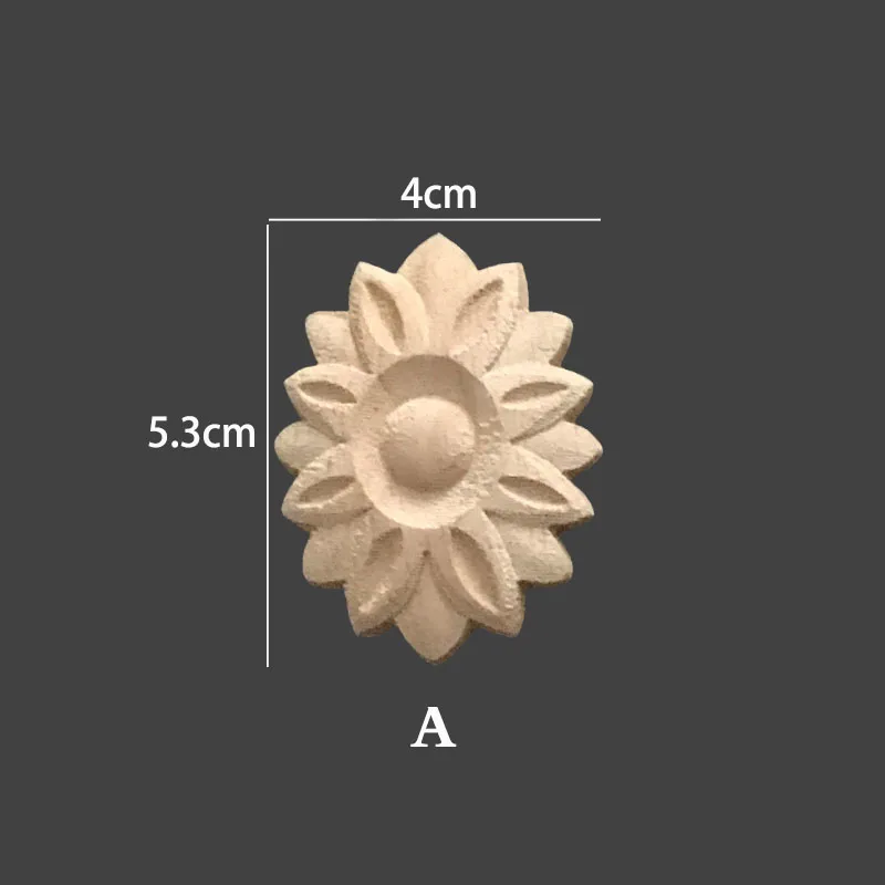 Wooden rosette wood ornaments applique onlays Decorative wood carved appliques circular onlays unfinished for furniture