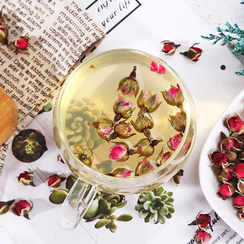 Factory Wholesale Dried Rose Flower New Season Flower Tea Rose Pental Gold Rimmed Roses