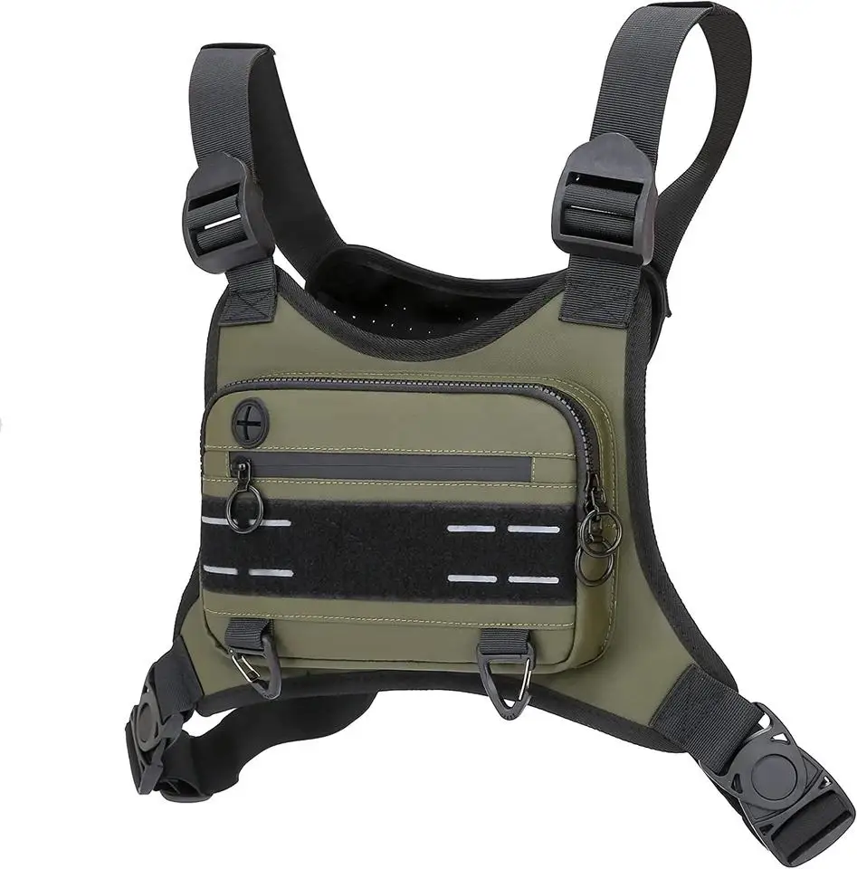 Wholesale Tactical Vest Bags 600D Leather Chest Pack for Cycling Running Climbing Jogging Bags Outdoor Sports Front Chest Bags