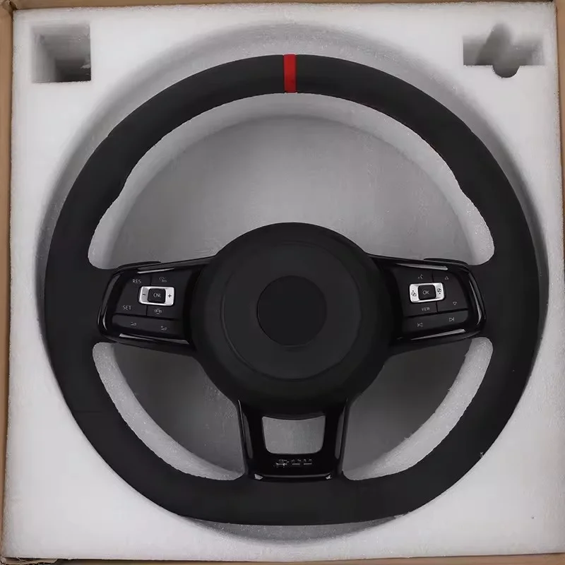 Piano-Black Trim Full Alcantara Leather Steering Wheel for VW Polo Golf 6 7 R MK5 MK6 Mk7 GTI Passat B6 B7 Carbon Toyota Corolla