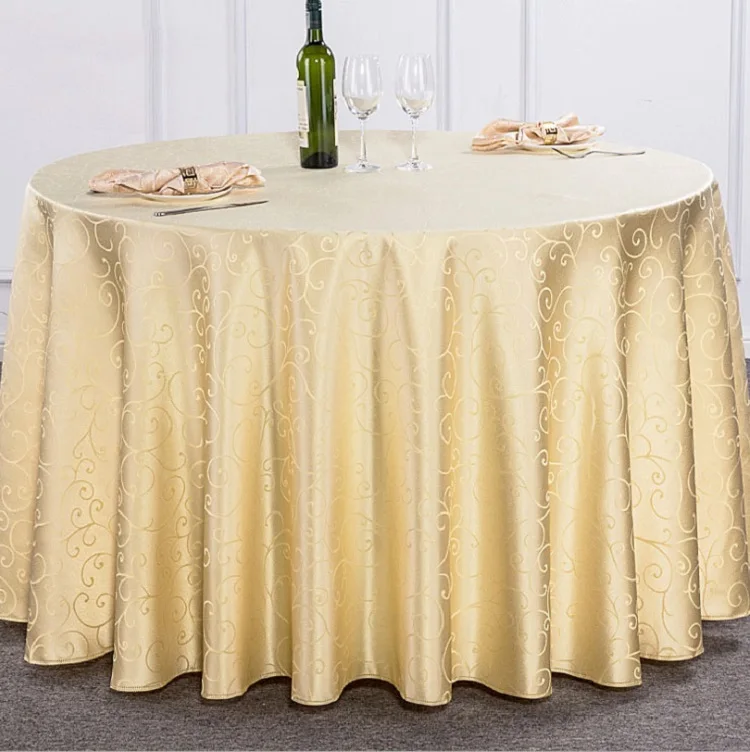 Topfinel Factory Price Round 120'' Solid White Table Cloth for Hotel