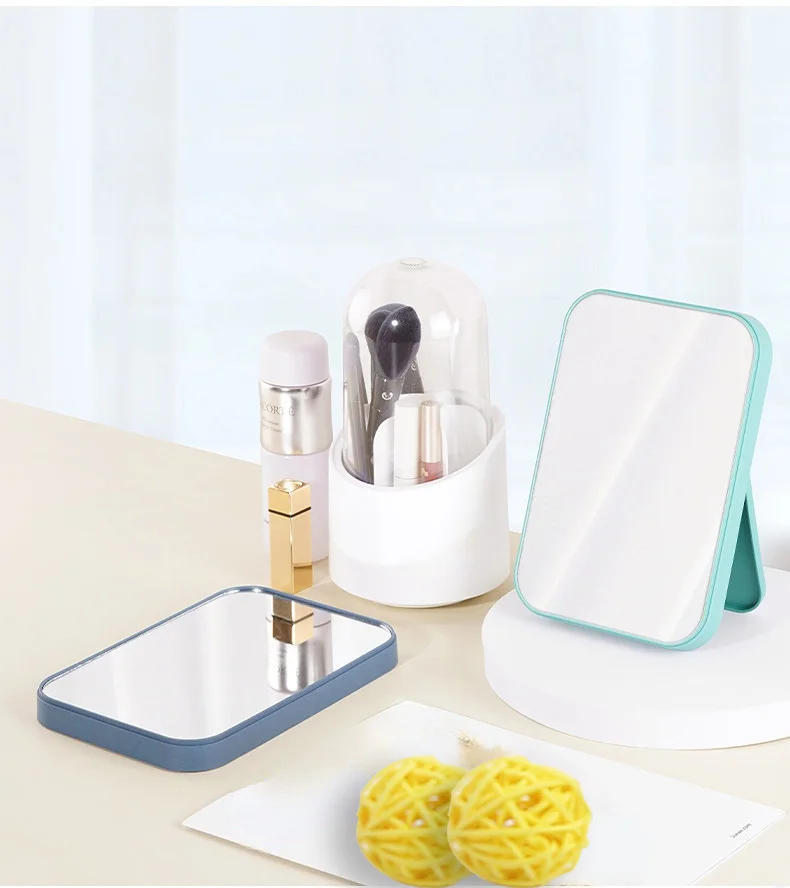 New Design Pocket Round Portable Mini Circle Lady Leather Petit Miroir Wall Hanging With Logo Small Square Mirror
