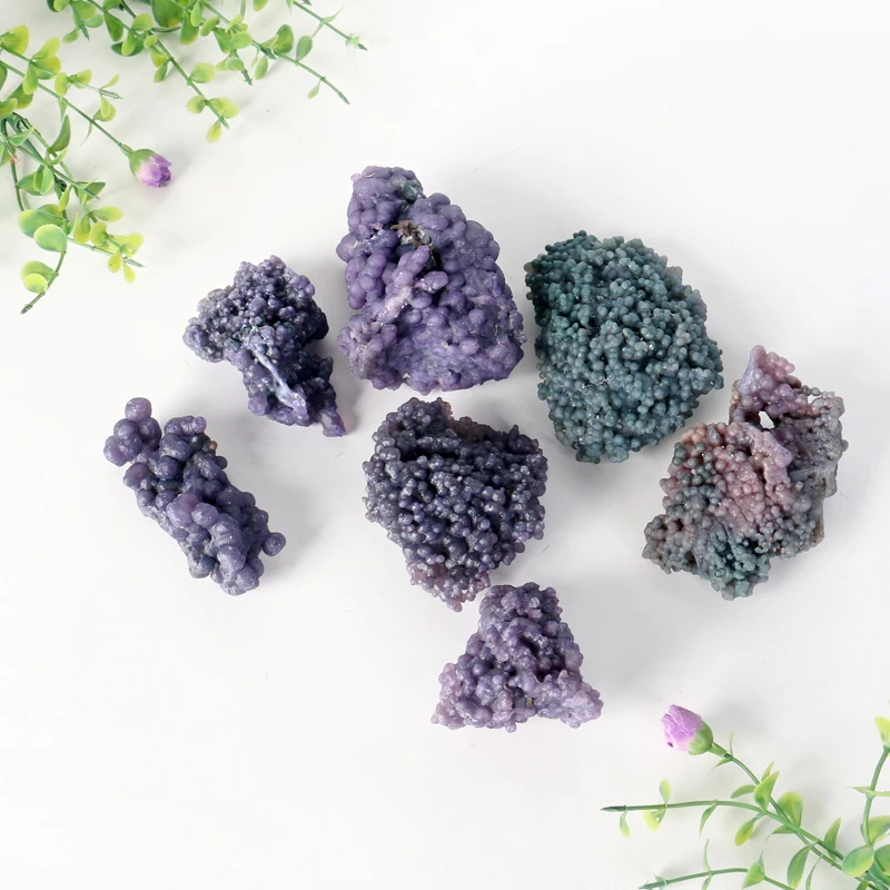 Wholesale Natural Raw Purple Grape Agate Cluster Indonesia Mineral Specimen Grape Agate Cluster For Fengshui